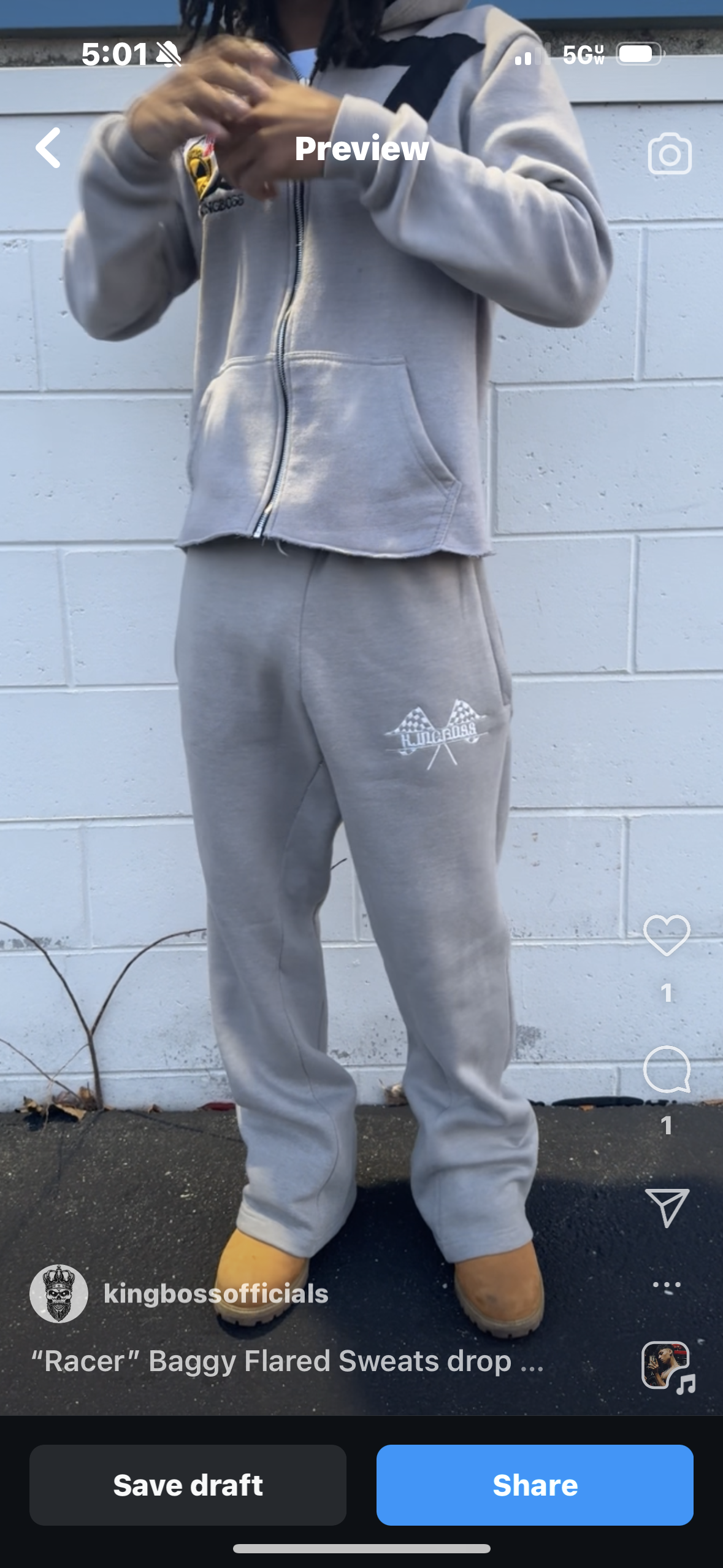 Racer Baggy Flared Sweats