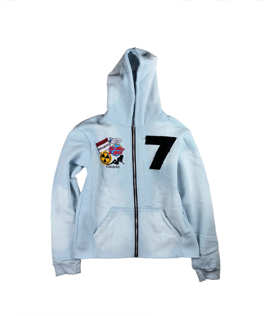 Light Blue “7” Strip Hoodie