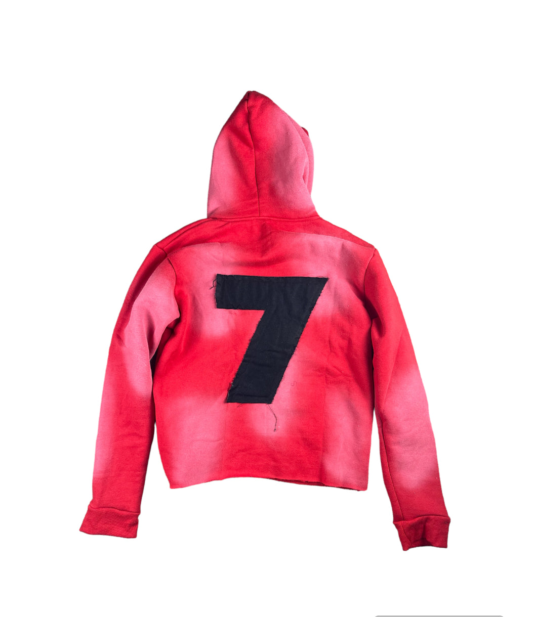 Red “7” Strip Hoodie