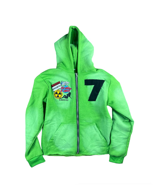 Green “7” Strip Hoodie