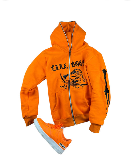 HH Orange Skeleton Full Zip