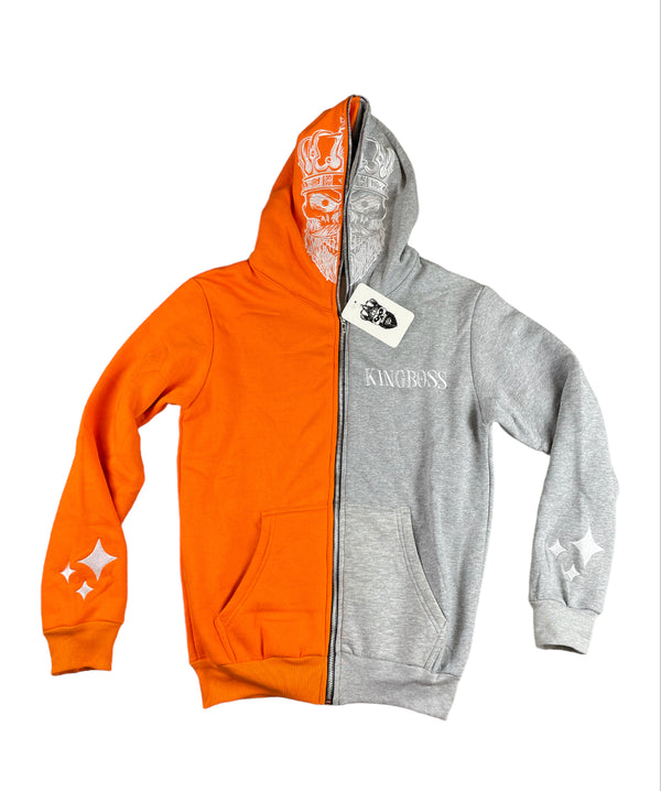 Grey x Orange Star Full Zip