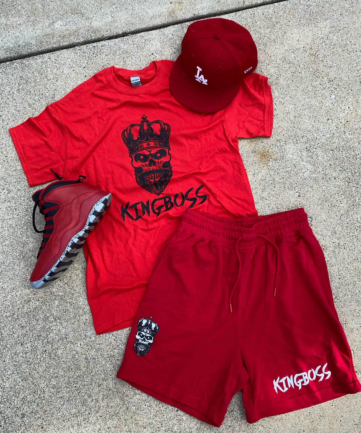 Red KB Shorts & Skull Set